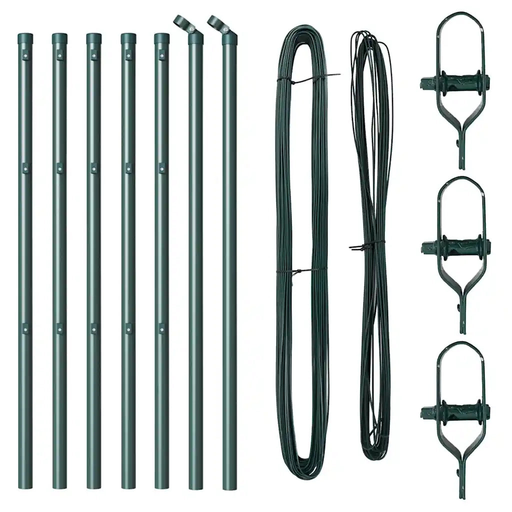 Palo della recinzione 7 pz Verde Acciaio CFW8026685