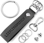 Sleutelhanger in legno con anello intercambiabile e lanyard - regalo personalizzato con nome o messaggio scolpito - per amici e partner speciali
