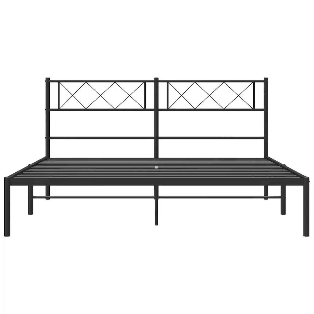 Giroletto con Testiera in Metallo Nero 135x190 cm