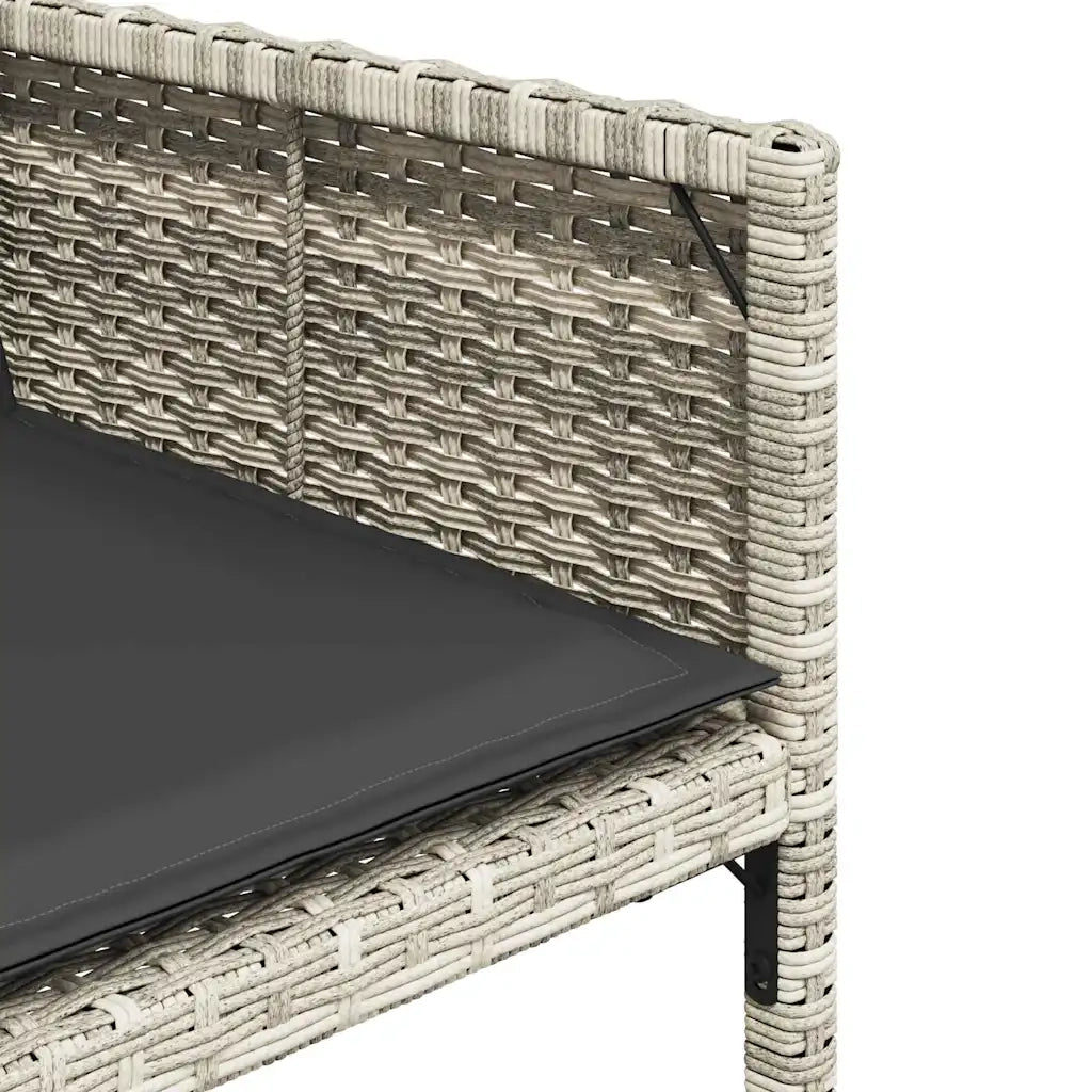 Set Pranzo da Giardino 9pz con Cuscini Grigio Chiaro Polyrattan 3278146