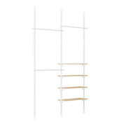 SoBuy Appendiabiti Telescopico, Stand Robusto, Armadio Aperto Regolabile con Ripiani & Barre Appendiabiti, Bianco KLS17-WN
