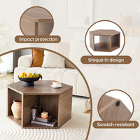 Tavolino esagonale - Xylo - 79x69cm design moderno