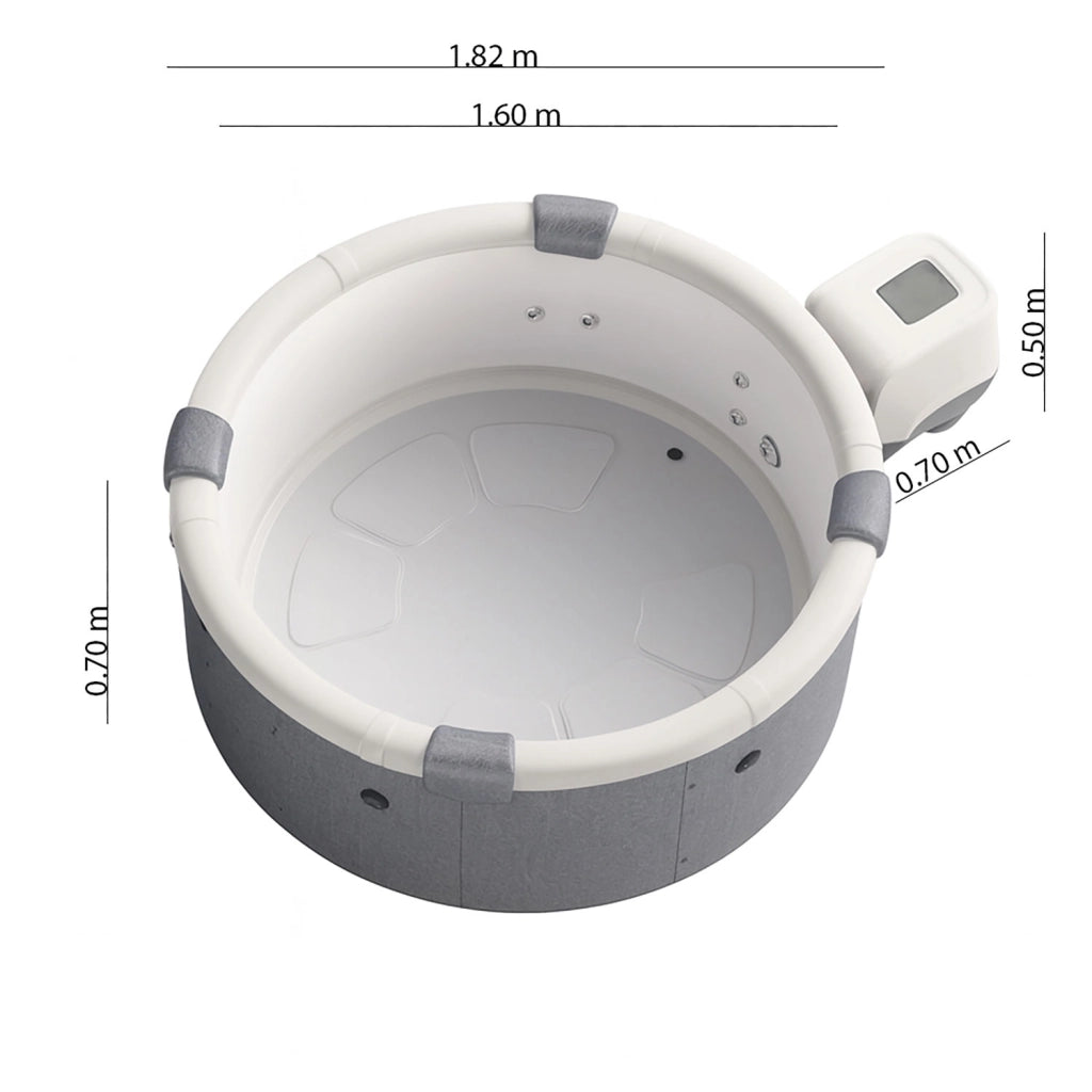 Vasca Idromassaggio Spa Denver Smontabile Trasportabile con Wifi per 6 Persone 182x182x70 cm in Materiale Plastico