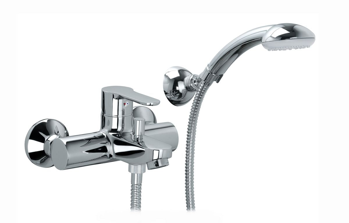 Miscelatore monocomando vasca con kit doccia esterno Blu - Paffoni