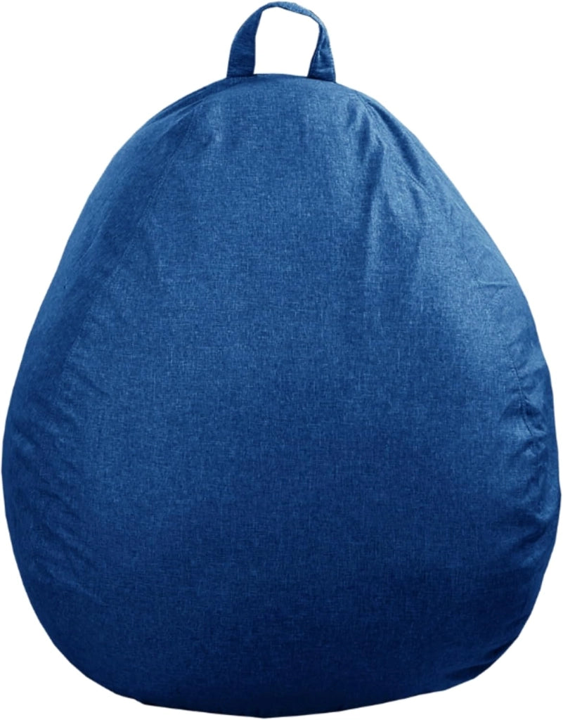 Pouf Poltrona Sacco con Imbottitura in Schiuma - Morbido e Confortevole - Fodera Lavabile - Pratico e Facile da Trasportare - Pouf Sacco per Tutta la Famiglia (120x100 cm, Blu)