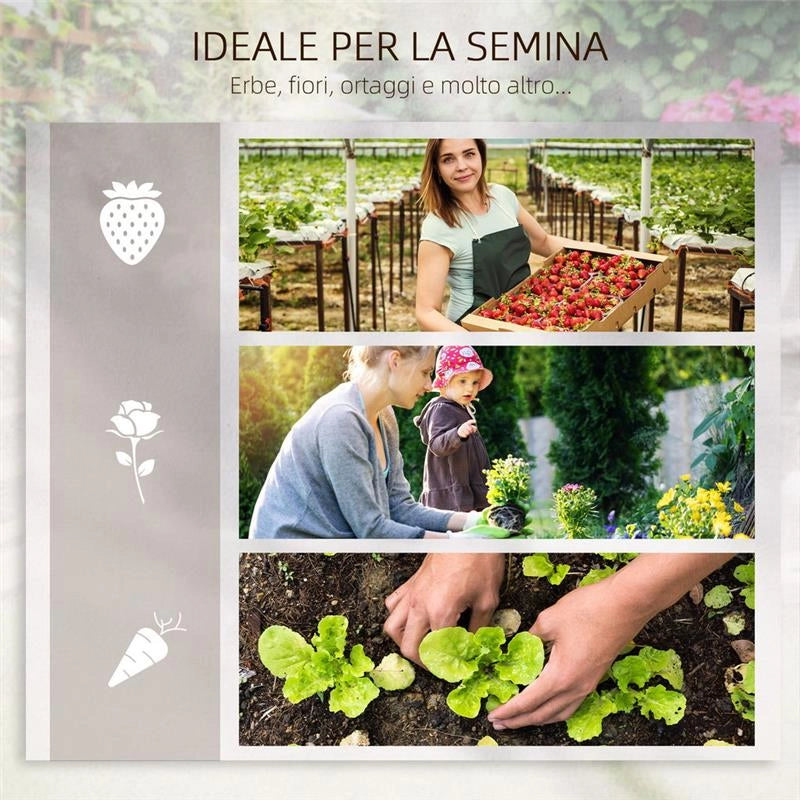 FIORIERA DA ESTERNO A 3 LIVELLI CON GRIGLIATO IN LEGNO DI ABETE E TESSUTO NON TESSUTO, 95X95X110 CM