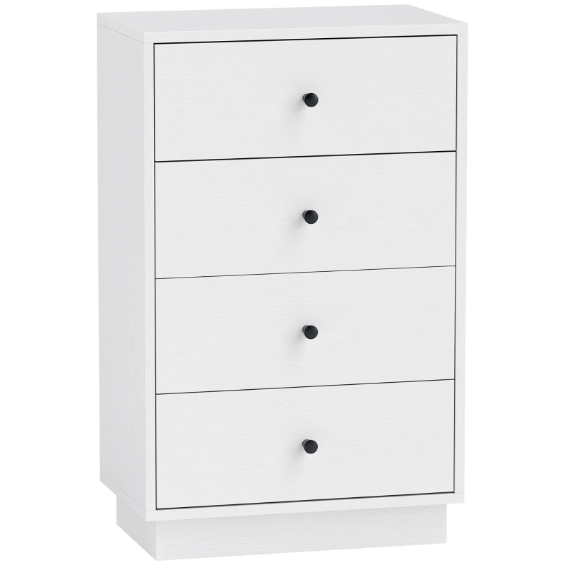 Cassettiera moderna a 4 cassetti in legno bianco 47 x 29 x 75 cm