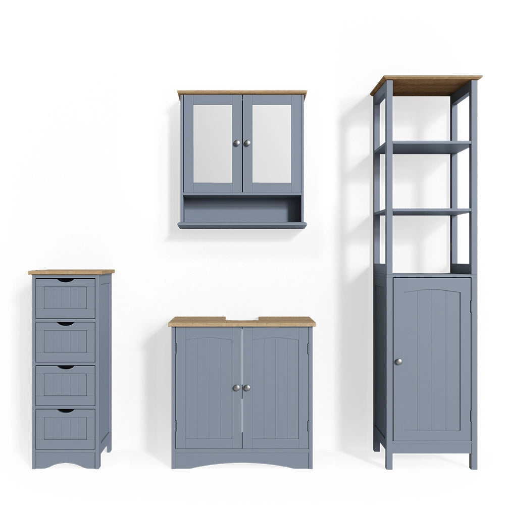 Vicco Set mobili bagno Grigio 4 parti