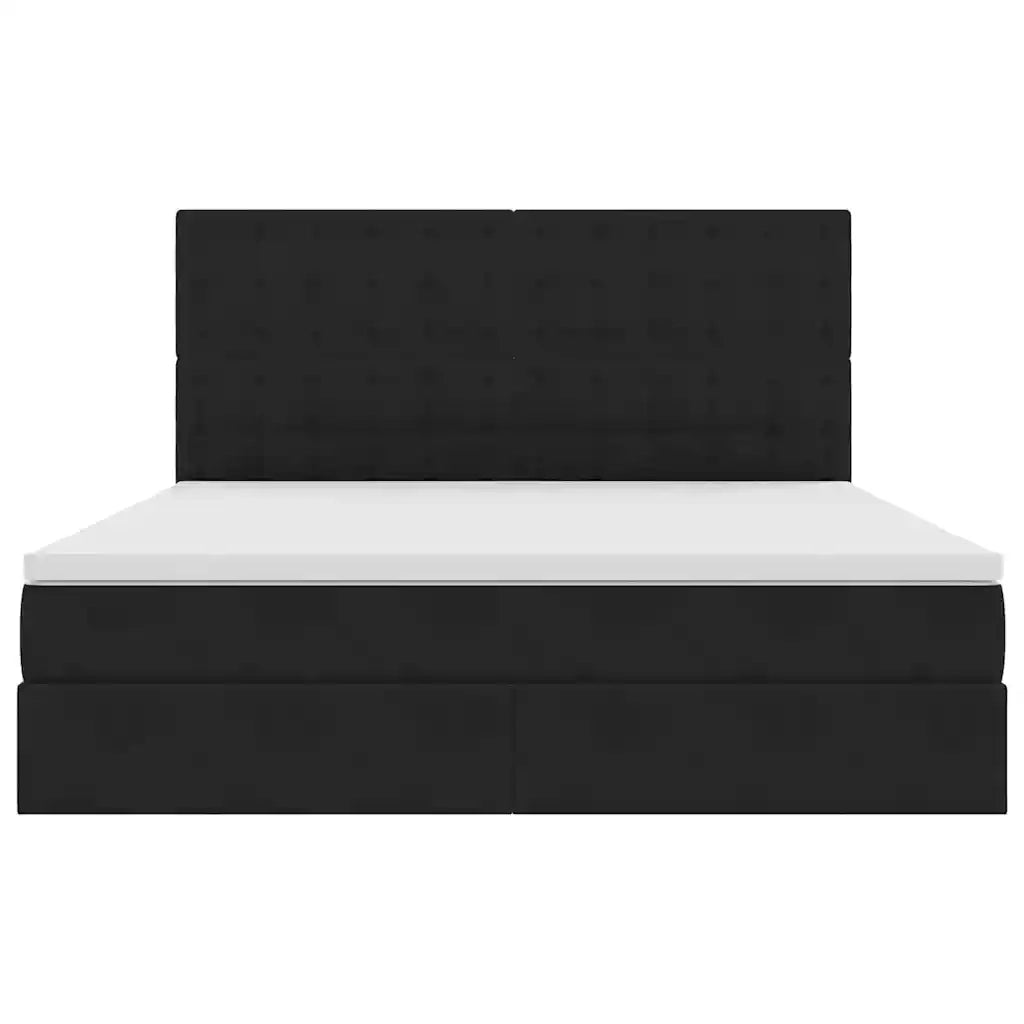 Letto con contenitore e materasso Nero 180 x 200 cm Velluto