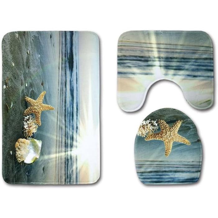 Ounona tappetino da bagno set di 3 nautico sea star tappetino an