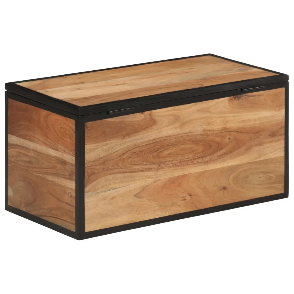 Scatola Portaoggetti 60x30x30 cm Legno Massello Acacia e Ferro 372752