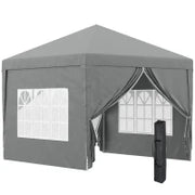 Gazebo da Esterno 3x3 m Pieghevole con 4 Pannelli Laterali, in Acciaio e Tessuto Oxford Grigio Chiaro