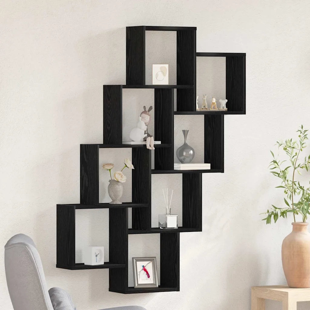 Scaffale da parete Rovere Nero 90 x 15 x 119,5 cm 862650