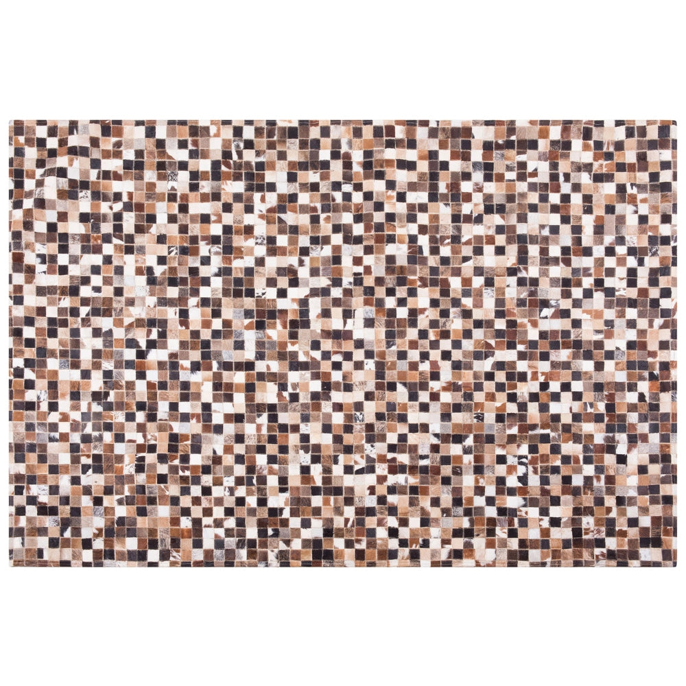 Tappeto tappetino Multicolore Pelle 160 x 230 cm Patchwork Pelle Bovina Mosaico Rettangolare Moderno