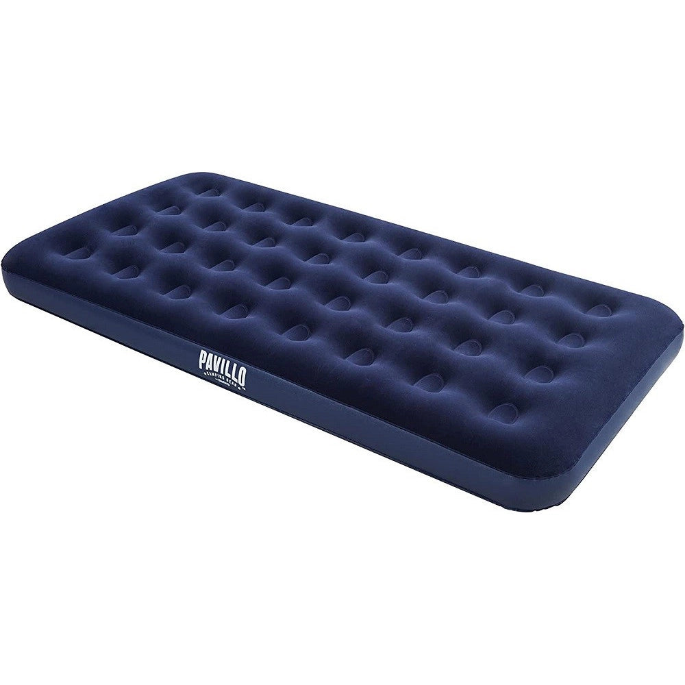 Trade Shop - Materasso Gonfiabile Singolo Airbed Blu Floccato Plus 188x99x22cm Campeggi 67001 -