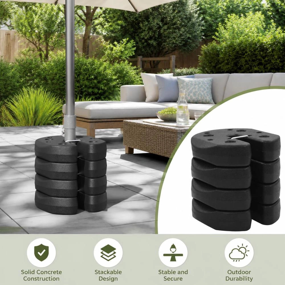 Pavilion Weights, 4 Pieces, Black, 220x50 Mm, Concrete