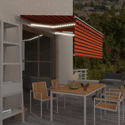 Tenda da Sole Retrattile Manuale LED 3,5x2,5m Arancione Marrone