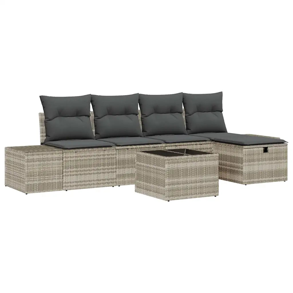 Set di divani con cuscino 6 pcs polyrattan