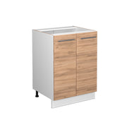 Mobiletto base cucina Fame-Line Rovere dorato/Bianco 60 cm senza piano di lavoro Vicco