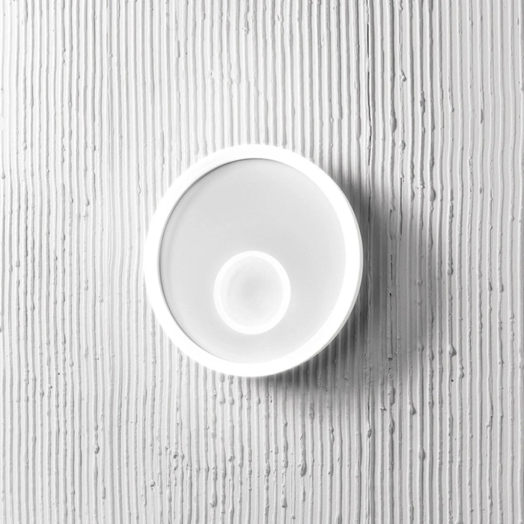 Lampada a soffitto Melania P/G LED 50W 3000K, plafoniera tonda in alluminio bianco, diffusore in metacrilato satinato, IP20, 2100lm - Gealuce