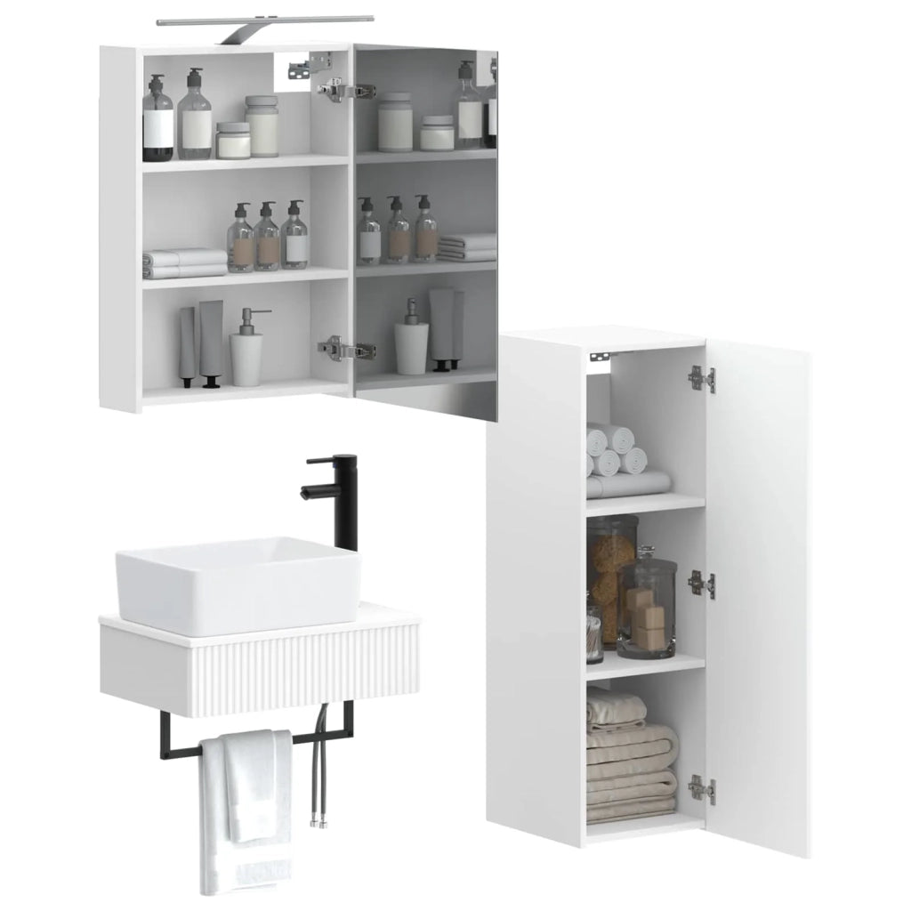 Set di Armadi da Bagno 4 pcs Bianco 50 x 14,5 x 70 cm 3407383