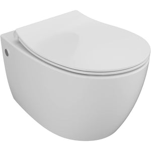 Aqua bagno - wc sospeso dal design senza brida, con sedile wc in