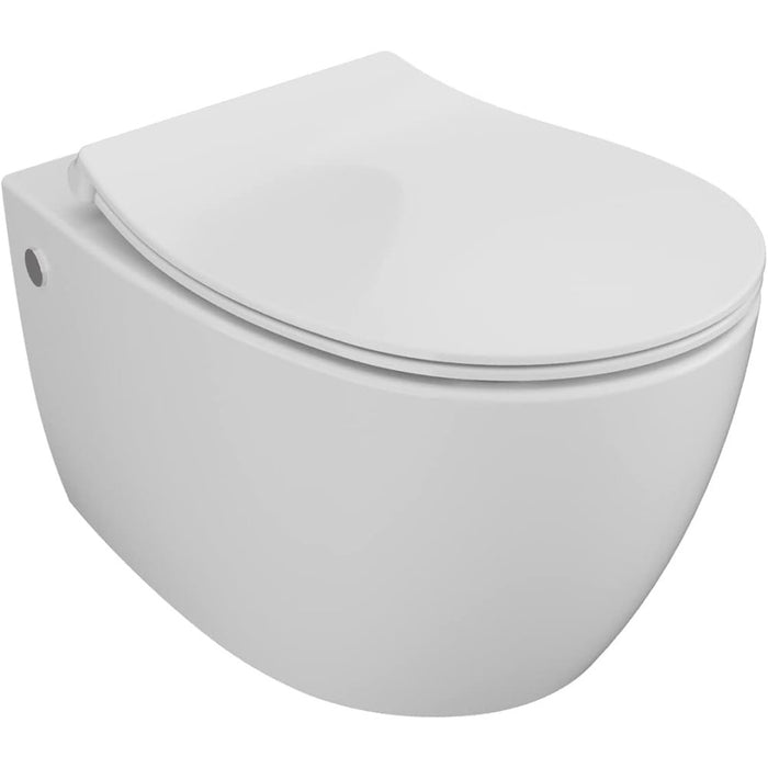 Aqua bagno - wc sospeso dal design senza brida, con sedile wc in