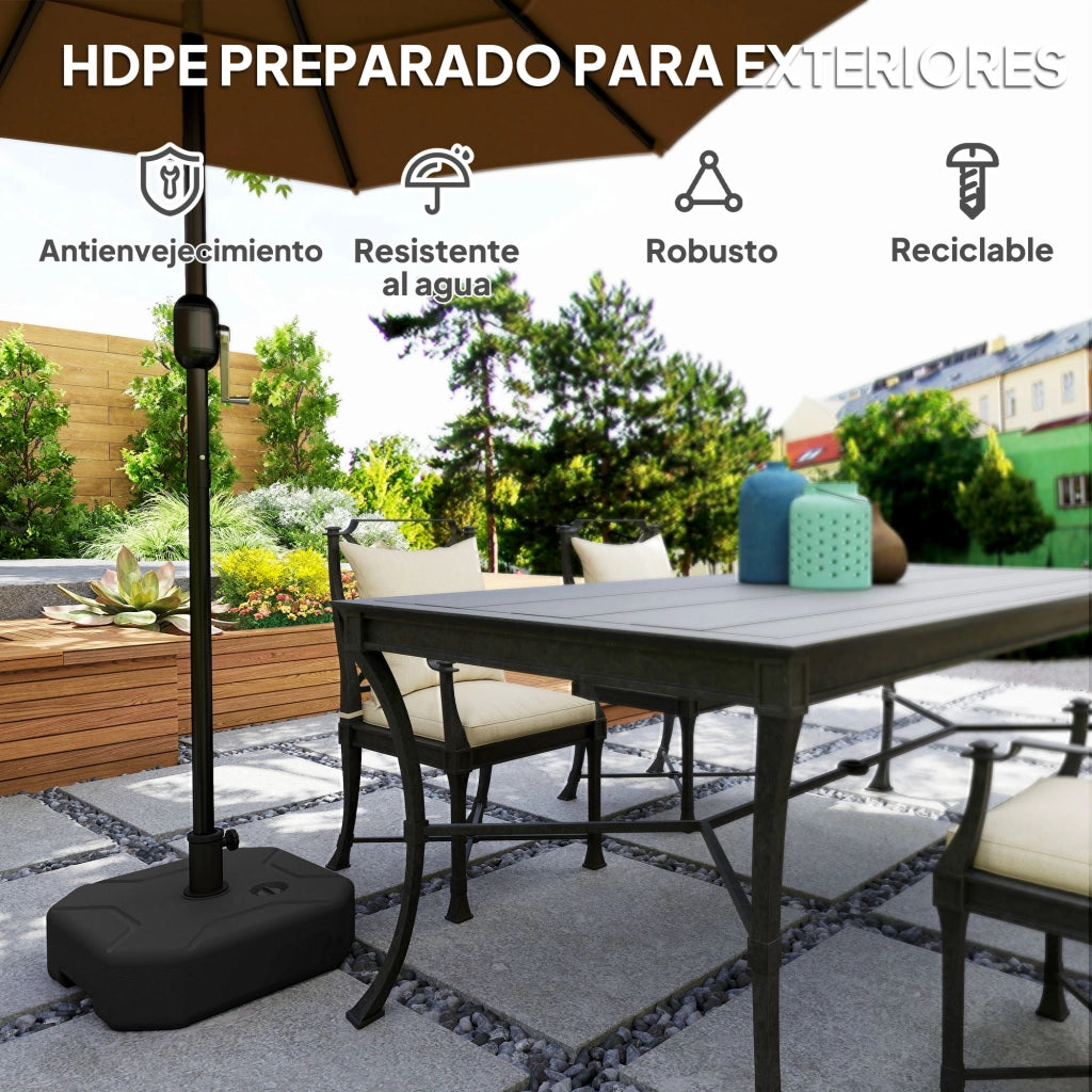 Base per Ombrellone Quadrato ¨C zephmum ¨C Nero ?38/48 mm Riempi con Sabbia 25 kg o Acqua 20 kg