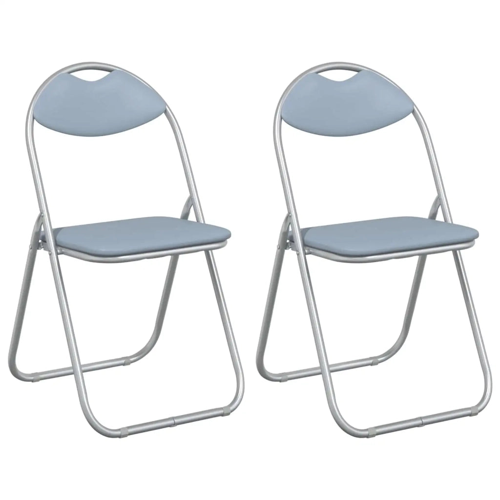 Sedia pieghevole 2 pcs Grigio 48 x 43,5 x 81 cm Pelle Sintetica 42029058