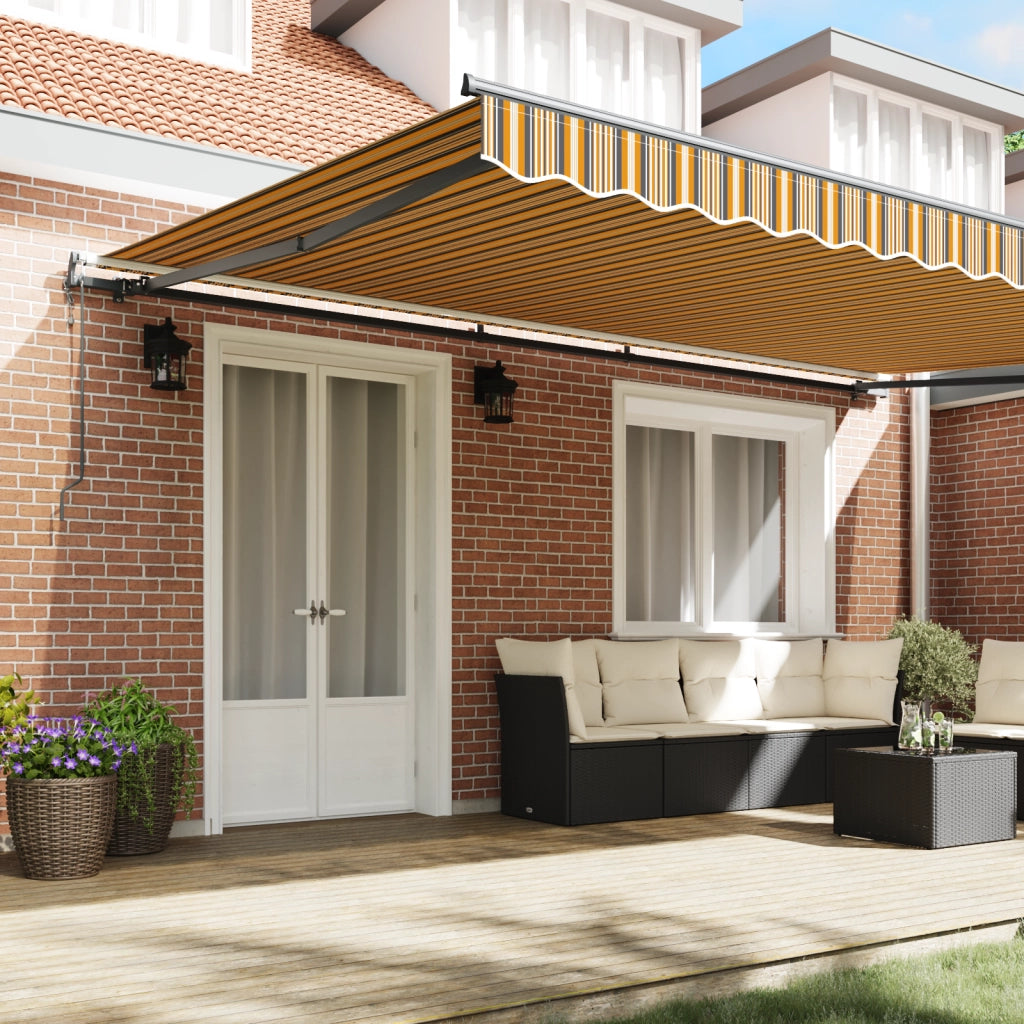 Tenda Retrattile Automatica Multicolore a Strisce 500x350 cm