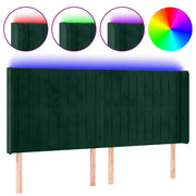 Testiera | Testata a LED Verde Scuro 183x16x118/128 cm in Velluto