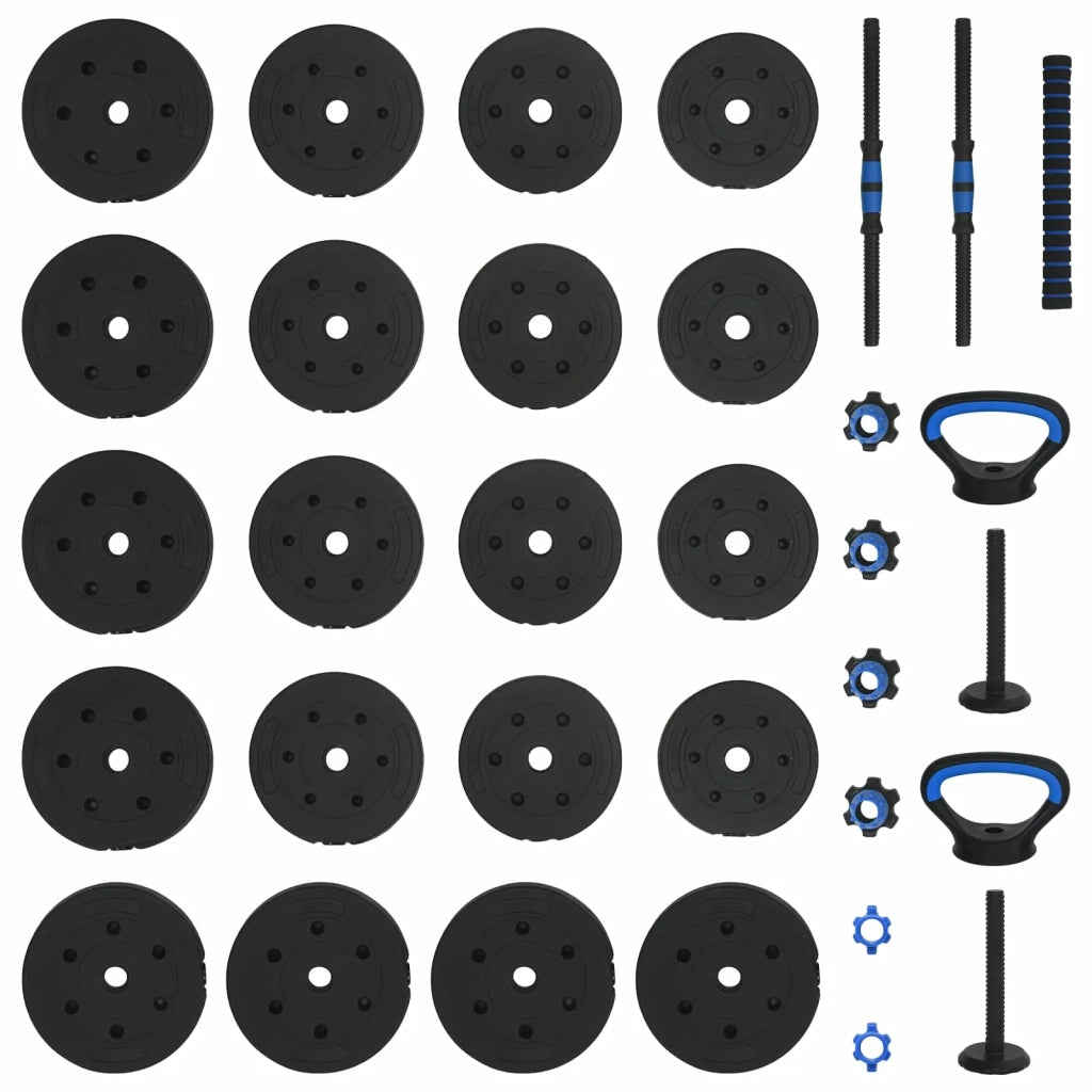 Set di Manubri 4-in-1 40kg Nero e Blu Cemento e sabbia di ferro CFW9875903