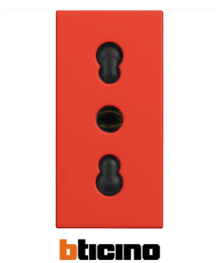 Bticino presa bipasso standard Italia 2P+T 10/16A colore rosso