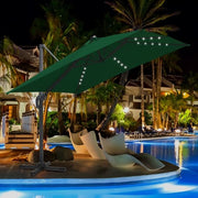 Parasole da giardino grande verde con LED – Ombra ampia e protezione UV
