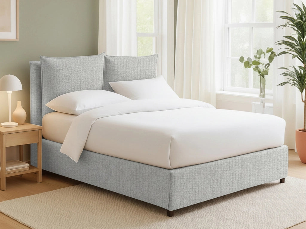 Penrith, Letto Singolo Sfoderabile Made in Italy, Grigio Chiaro