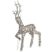 Decorazione natalizia LED con luci a forma di renne per interni ed esterni metallo argento