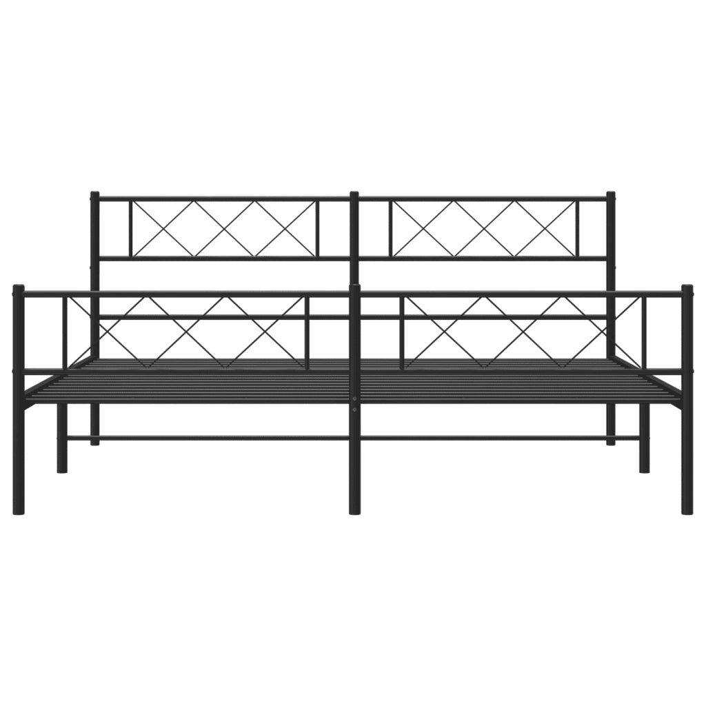Giroletto senza Materaso con Pediera in Metallo Nero 180x200 cm 372299