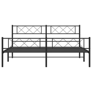 Giroletto senza Materaso con Pediera in Metallo Nero 180x200 cm 372299