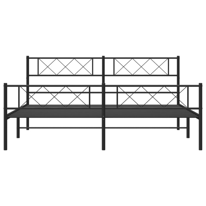 Giroletto senza Materaso con Pediera in Metallo Nero 180x200 cm 372299