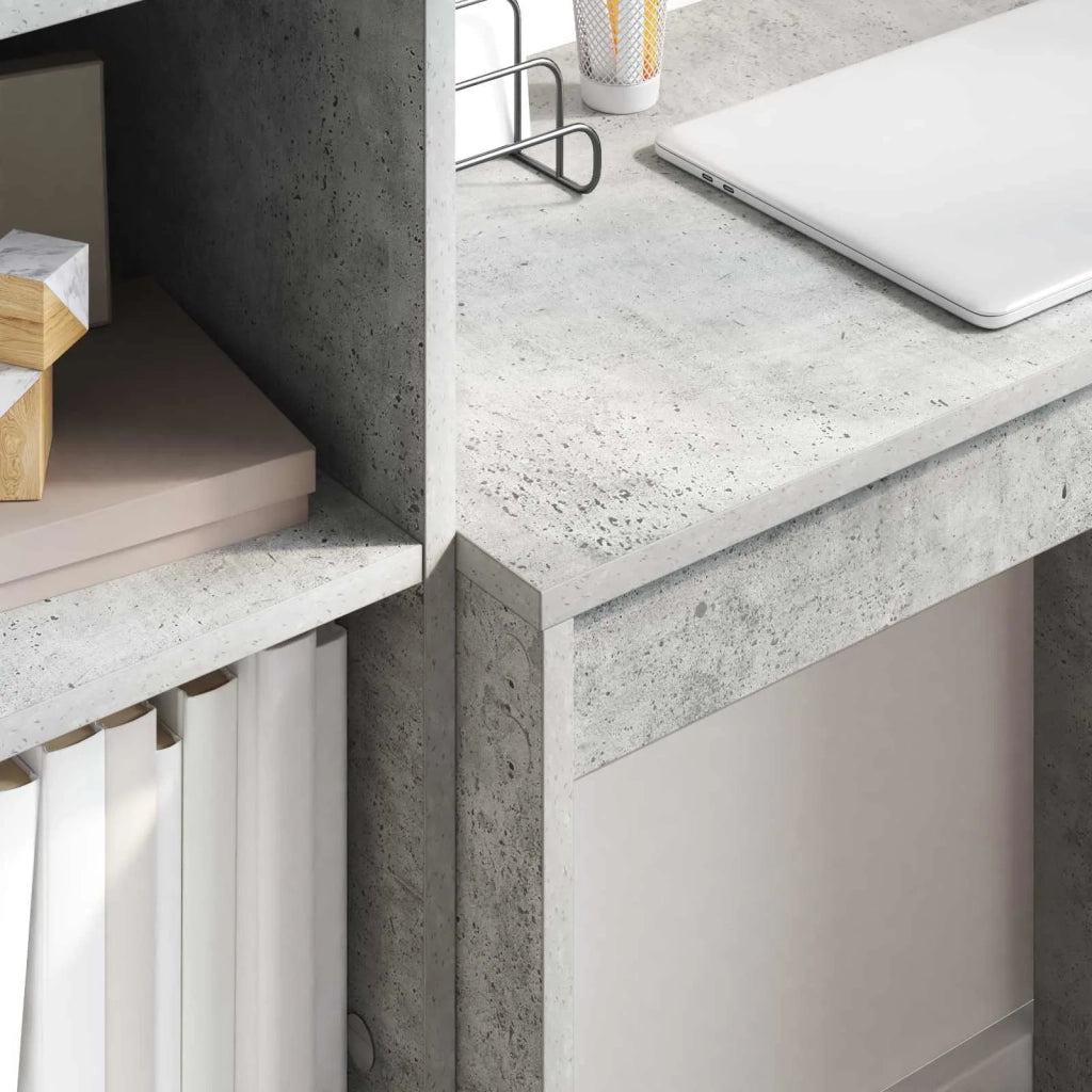 Scrivania con cassetto con lo scaffale 2 pcs Grigio cemento 3337300