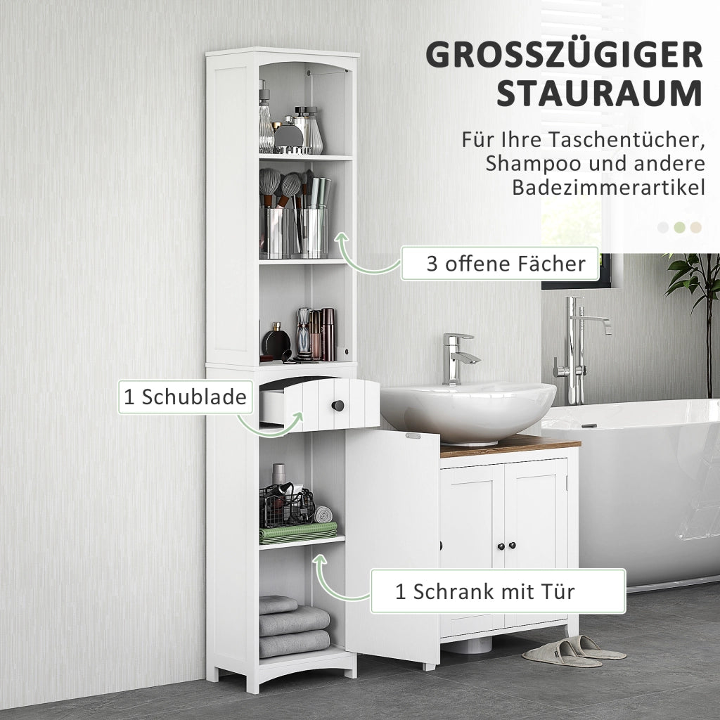 ARMADIO BAGNO COLONNA 34x24x170,5 cm Bianco in MDF