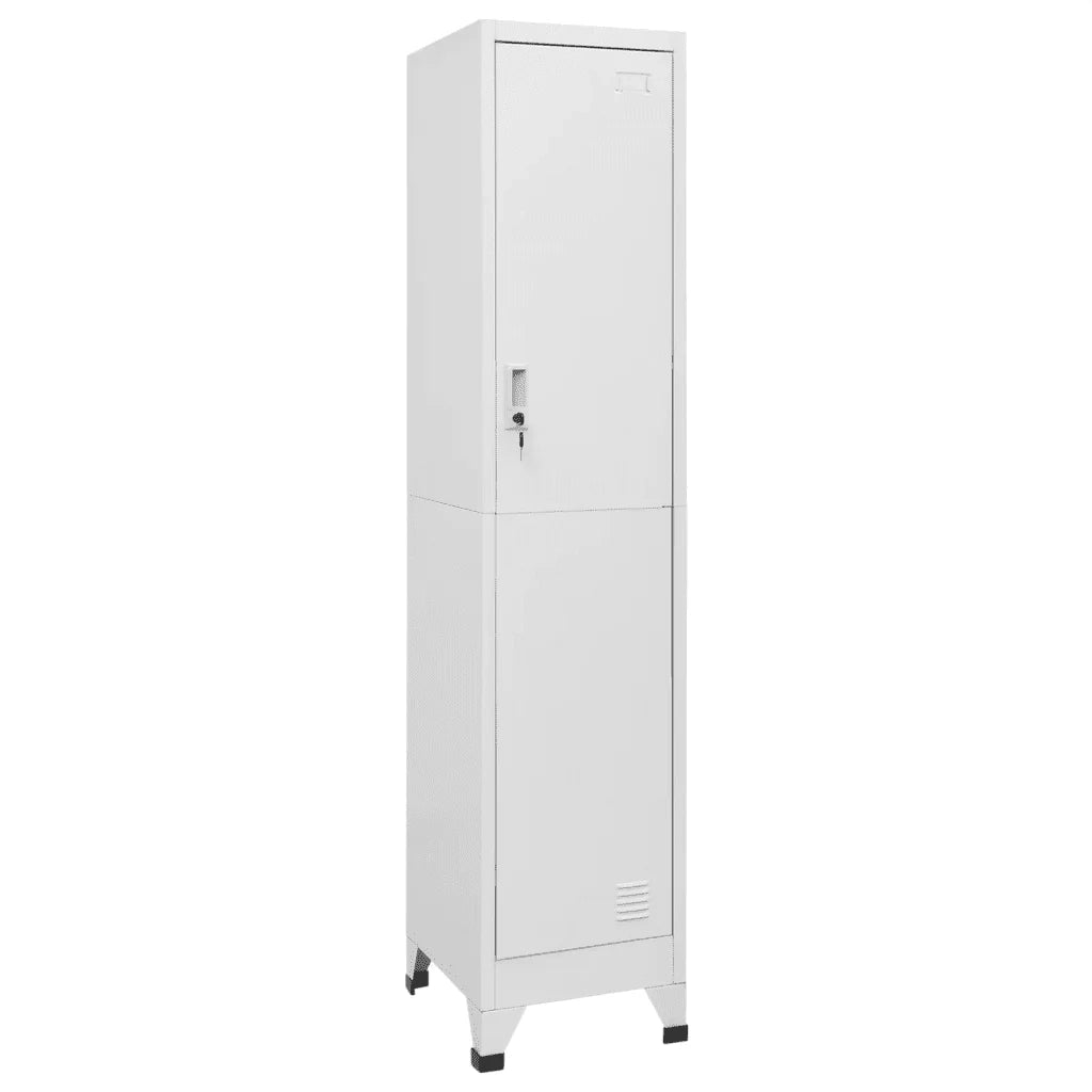 Armadietto di design industriale 38 x 45 x 180 cm con anta con serratura stile moderno acciaio grigio 02_0046287