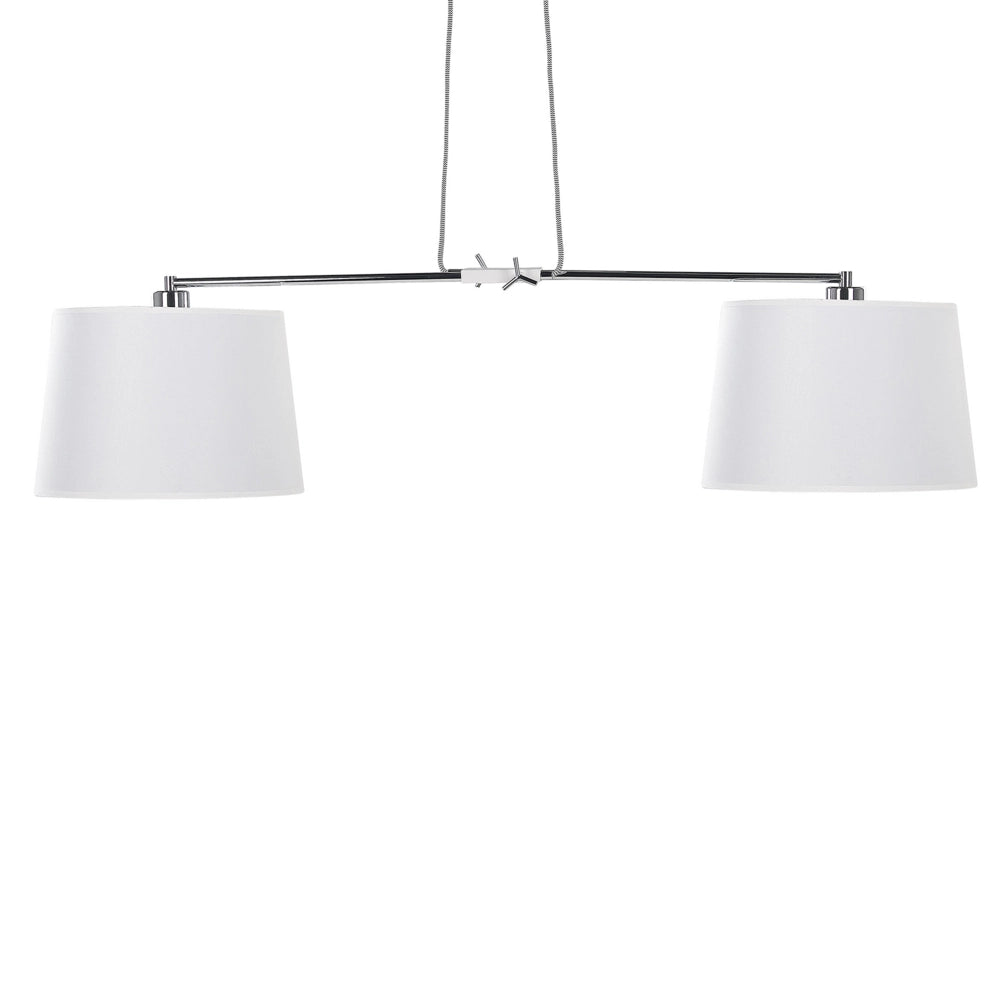 Lampadario a 2 Luci Bianco con Struttura in Metallo luce a sospensione stile moderno