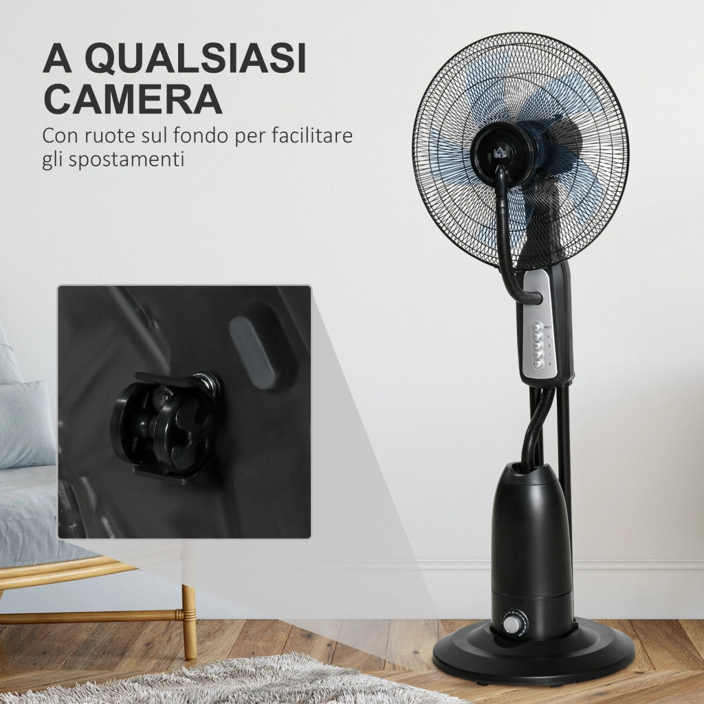 Ventilatore Nebulizzatore con Serbatoio ¨C Zephmum ¨C Grigio, Metallo e PE, 44.5x38.5x120 cm
