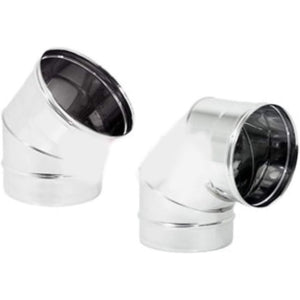 Gomito curva acciaio inox 80mm 5 decimi aisi 304 (45 gradi)