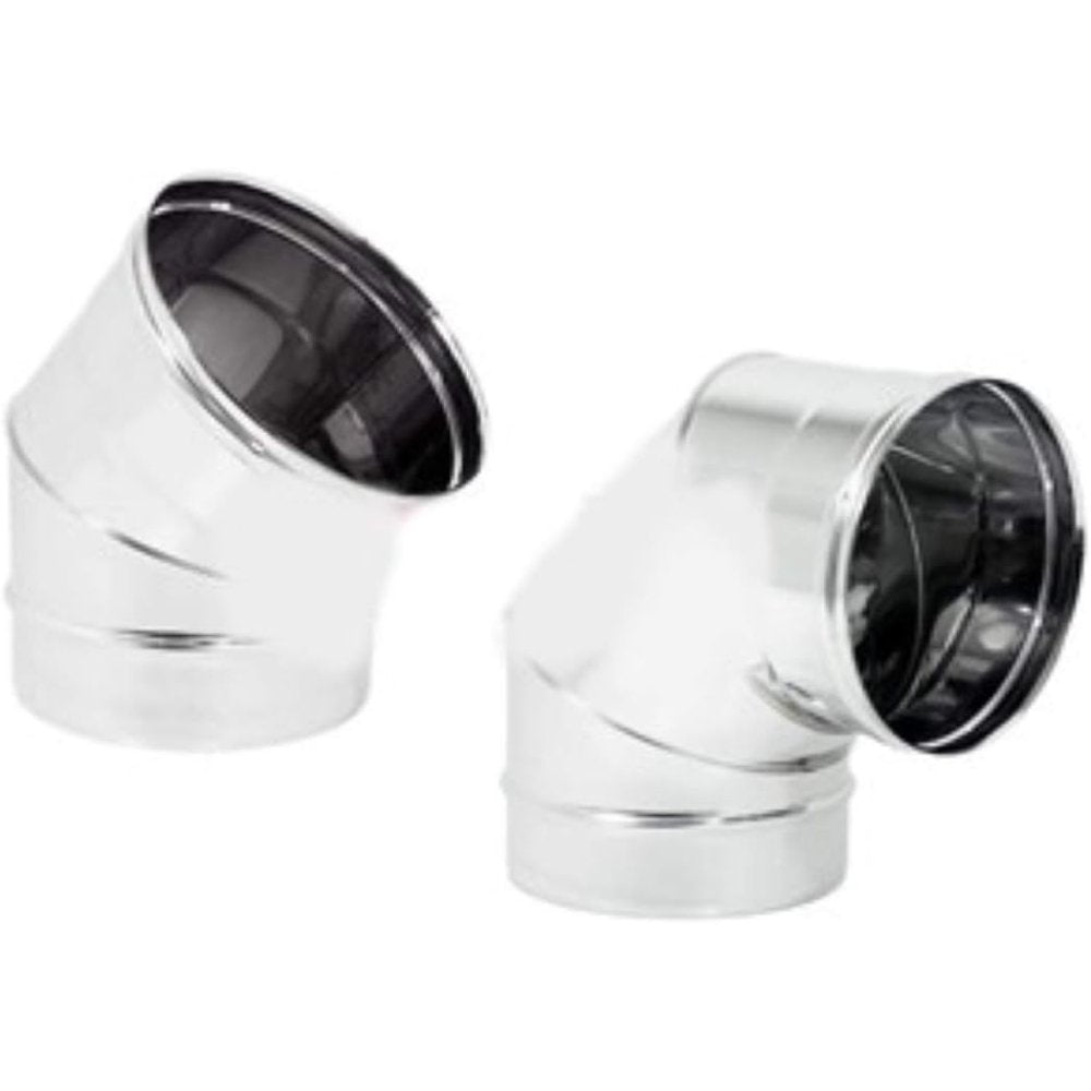 Gomito curva acciaio inox 80mm 5 decimi aisi 304 (45 gradi)