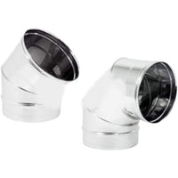 Gomito curva acciaio inox 80mm 5 decimi aisi 304 (45 gradi)