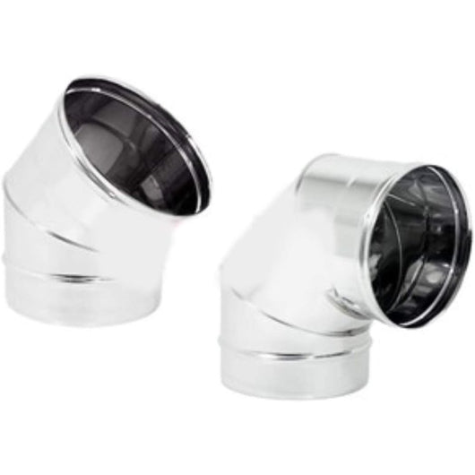 Gomito curva acciaio inox 80mm 5 decimi aisi 304 (45 gradi)