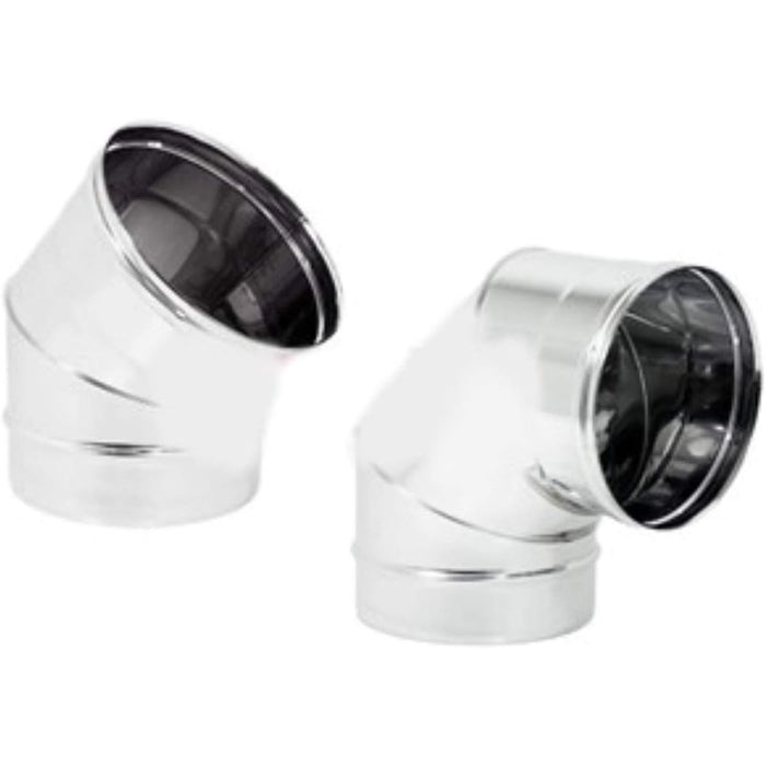 Gomito curva acciaio inox 80mm 5 decimi aisi 304 (45 gradi)