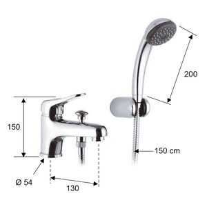 Miscelatore lavabo/vasca remer con kit doccia - serie kiss